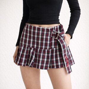 Vintage  90s y2k Parasuco Plaid Micro Mini Skirt NEW Deadstock 6